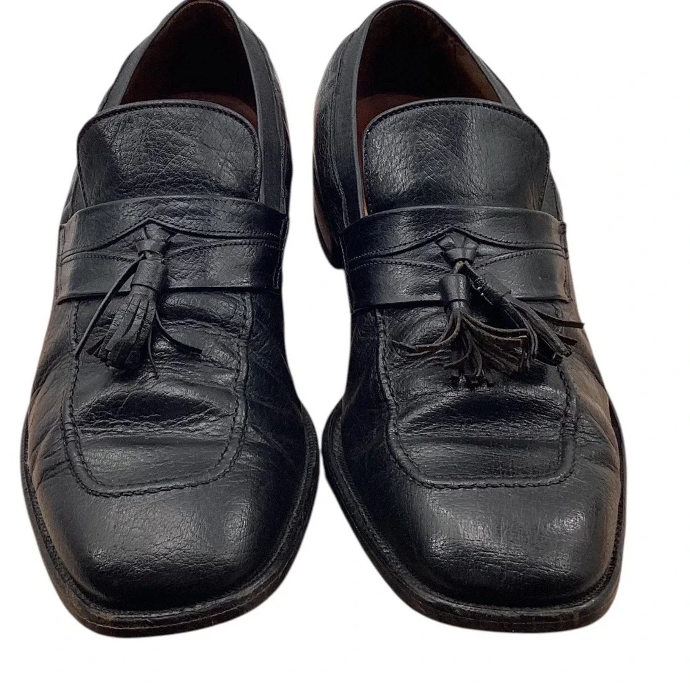 Allen Edmonds Ostendo Mens 10 B Black Leather Tassel Loafers Dress Shoes 8801‎